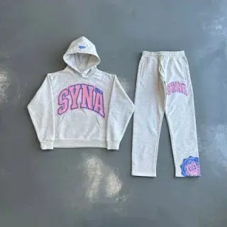 Syna World Logo Hoodie Tracksuit Grey