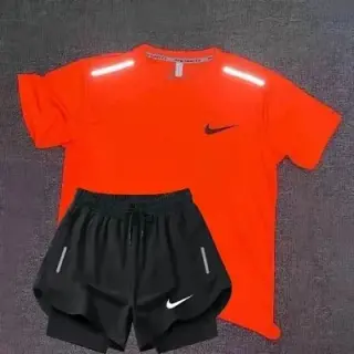 Nike reflective quick-dry short sleeve and shorts sport suit multi-color