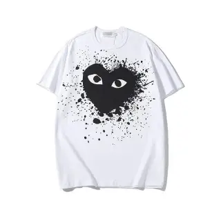 Comme des Garcons PLAY T-Shirt with Splatter-Paint Heart Design