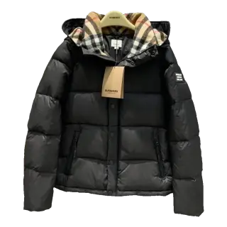 Burberry Check-Lined Hooded Puffer Jacket