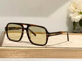 Okulary przeciwsłoneczne pilotki Tom Ford szylkretowe żółte