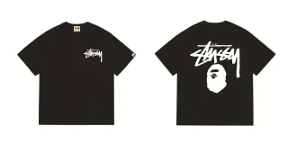 BAPE x Stussy Ape Head T-Shirt Black/White