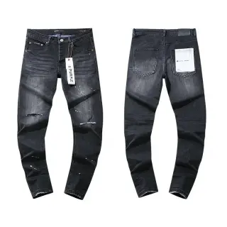 Purple Brand Black Spray Paint Splatter Jeans
