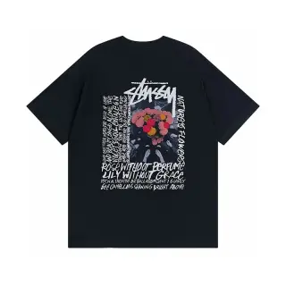 Stussy Nature Flowers T-Shirt Black