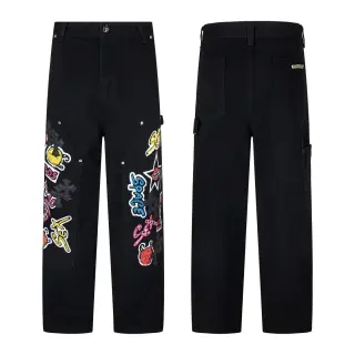 Chrome Hearts Graffiti Patch Black Jeans