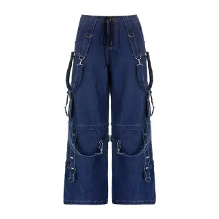 Blue Cargo Denim Pants