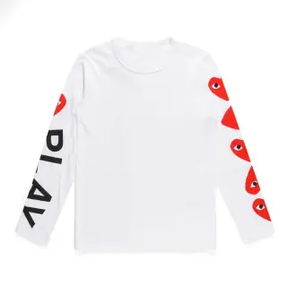 Comme des Garcons PLAY Multi Heart Sleeve Long-Sleeve T-Shirt White