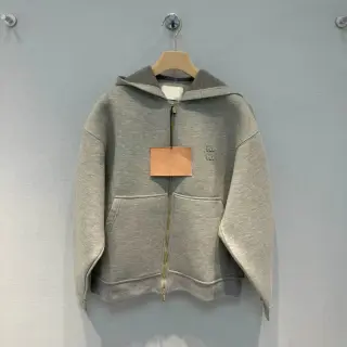 Miu Miu Zip-Up Hoodie Grey