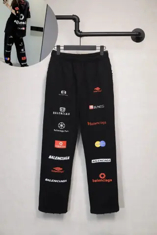 Balenciaga Multi-Logo Sweatpants Black