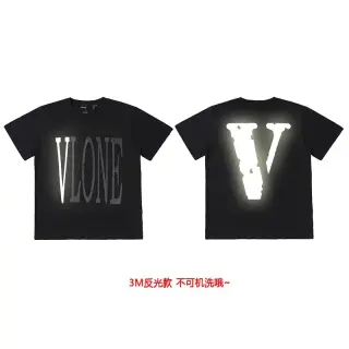 VLONE Reflective Logo T-Shirt Black Silver