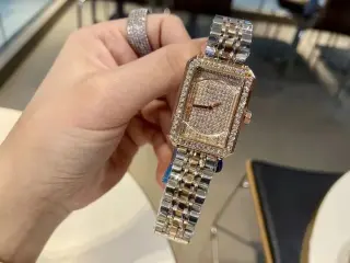 Rhinestone Embellished Steel Strap Watches
