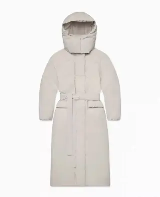 Hooded Belted Long Puffer Jackets