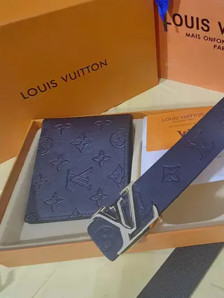 Louis Vuitton Monogram Belt And Wallet Sets